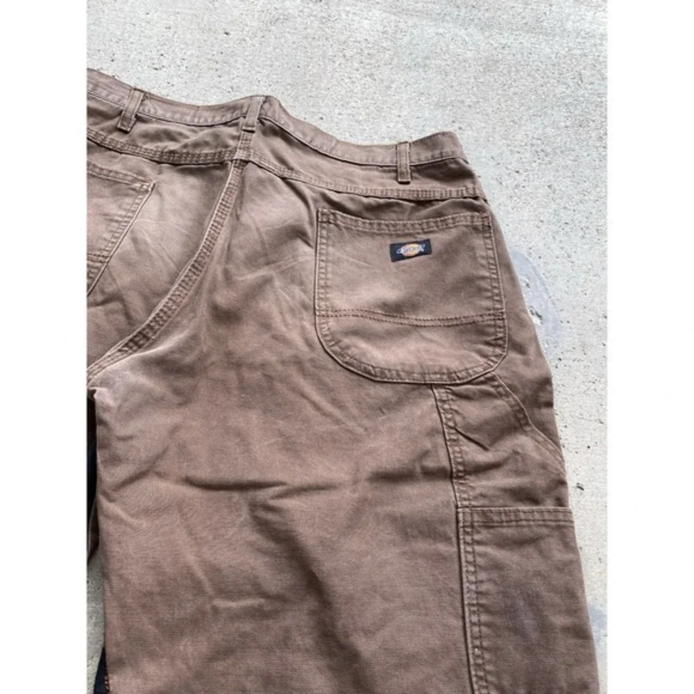 Vintage 90s Fit Dickies Black Carpenter Pants Baggy Wide Leg Workwear size 38x32